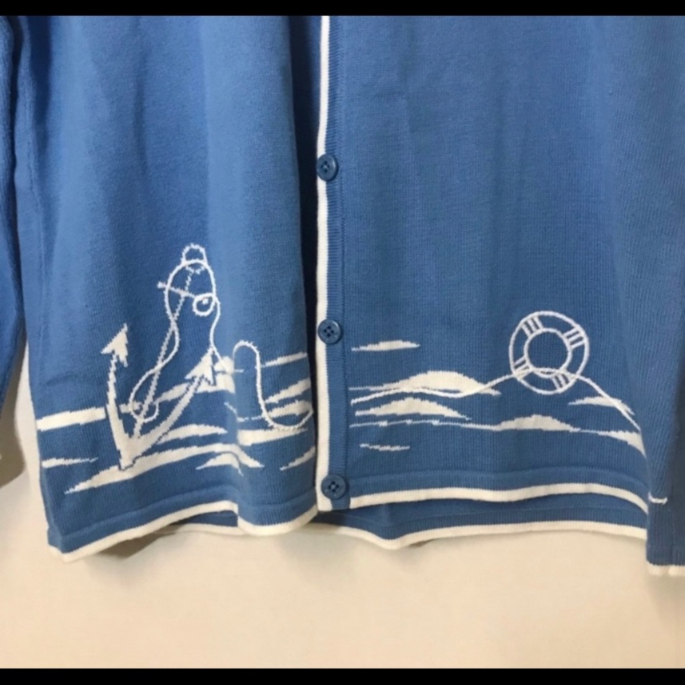 Pendleton Nautical Sailor Beach Theme Cardigan - image 5